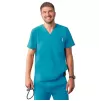 Men's Modern V-Neck Top A6010 Teal Blue