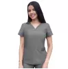 Women’s Sweetheart V-neck Scrub Top P4210 Heather Grey
