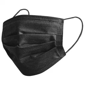 Protective medical face mask 3 layers, black, 50 pcs