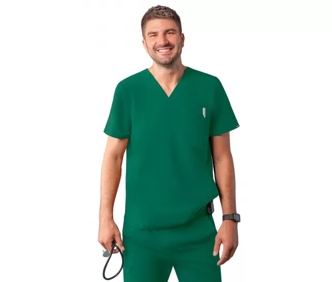 Men's Modern V-Neck Top A6010 Hunter Green