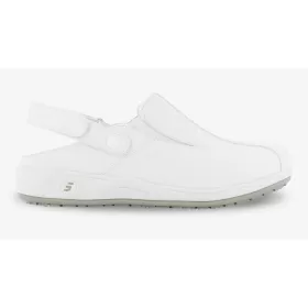 Microfiber working clogs CARINNE, white