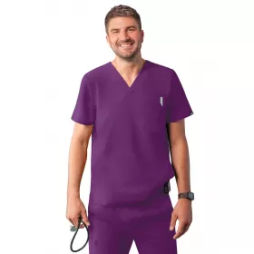 Men's Modern V-Neck Top A6010 Eggplant