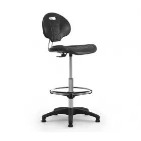Laboratory chair with backrest and foot ring 0803PU