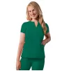 Notched V-neck Top A6002 Hunter Green