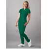 Notched V-neck Top A6002 Hunter Green