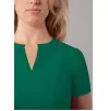 Notched V-neck Top A6002 Hunter Green