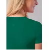 Notched V-neck Top A6002 Hunter Green