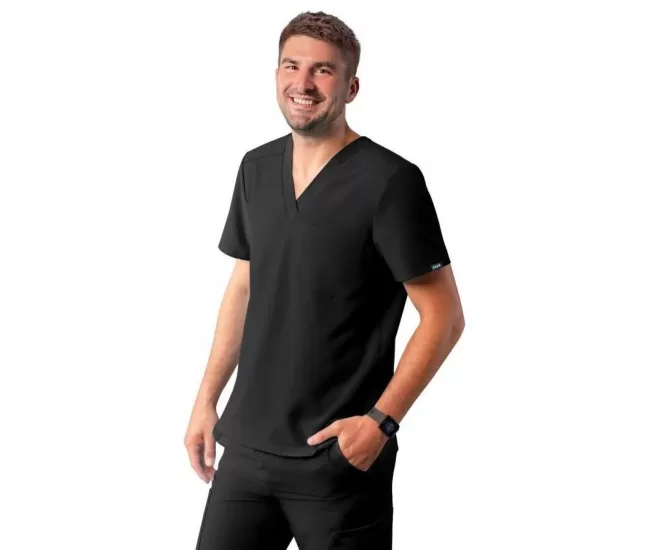 Men's Classic V-Neck Top A6006 Black