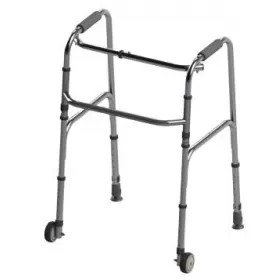 Two-wheeled foldable aluminum walker AT02002