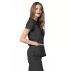 Double Stiched Mock Wrap Top 2638 Pewter