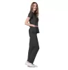 Double Stiched Mock Wrap Top 2638 Pewter