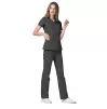 Double Stiched Mock Wrap Top 2638 Pewter
