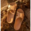 Orthopedic leather opened slippers Dr. Luigi, beige