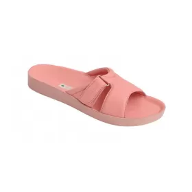 Orthopedic leather opened slippers Dr. Luigi, pink