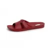 Orthopedic leather opened slippers Dr. Luigi, red