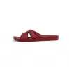 Orthopedic leather opened slippers Dr. Luigi, red