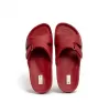 Orthopedic leather opened slippers Dr. Luigi, red