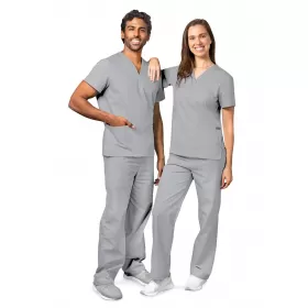 Unisex Drawstring Scrub Set 701 Silver Gray