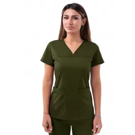 Women’s Sweetheart V-neck Scrub Top P4210 Olive