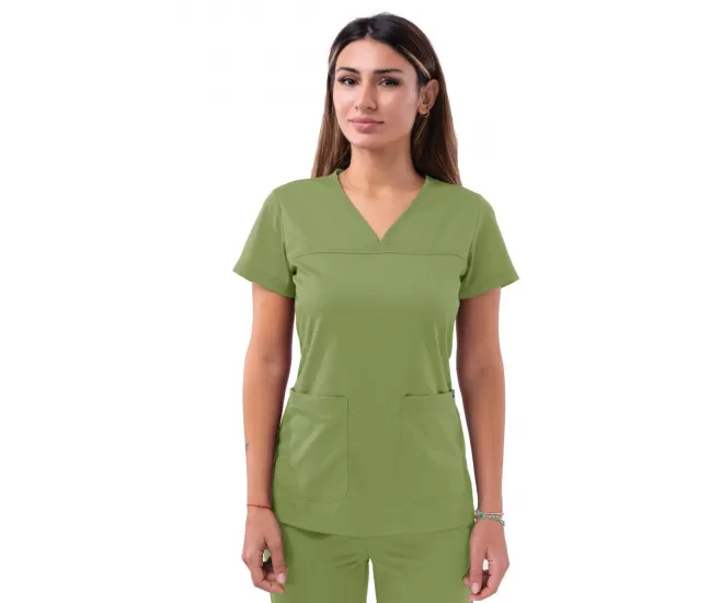 Medicininė palaidinė P4210 pavasarinių lapų žalia