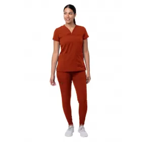 Women's Movement Booster Jogger Scrub Set P9400 Red Ochre