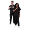 Unisex V-Neck/Drawstring Pant Scrub Set S8400 Black