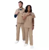 Unisex V-Neck/Drawstring Pant Scrub Set S8400 Khaki Unisex V-Neck/Drawstring Pant Scrub Set S8400 Khaki
