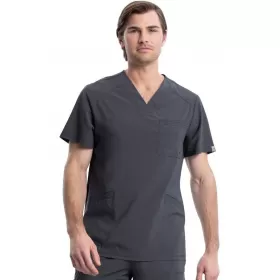 Men's V-Neck Top CKE900A in Pewter