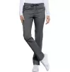 Mid Rise Slim Straight Drawstring Pant WWE4203 in Pewter