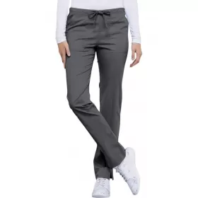 Mid Rise Slim Straight Drawstring Pant WWE4203 in Pewter
