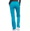 Mid Rise Slim Straight Drawstring Pant WWE4203 in Teal Blue