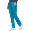 Mid Rise Slim Straight Drawstring Pant WWE4203 in Teal Blue