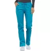 Mid Rise Slim Straight Drawstring Pant WWE4203 in Teal Blue