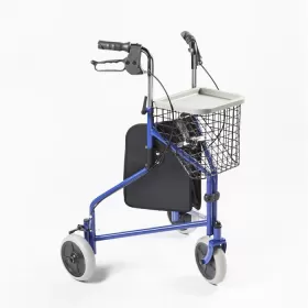 Outdoor walker with 3 wheels and bag