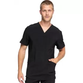 Men's V-Neck Top CKE900A in Black