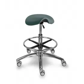 Saddle chair with wheels and footrest 1207GDent