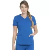 V-Neck Top With Rib Knit Panels DKE870 in Royal