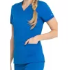 V-Neck Top With Rib Knit Panels DKE870 in Royal