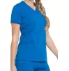 V-Neck Top With Rib Knit Panels DKE870 in Royal