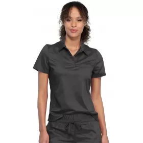 Tuckable Snap Front Polo Shirt WWE698 in Pewter