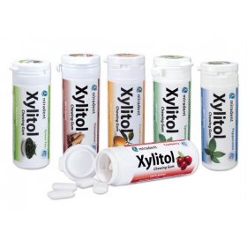 Miradent Xylitol kramtomoji guma be cukraus su ksilitoliu, 30 vnt.