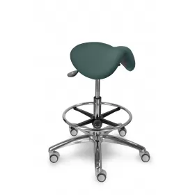 Saddle chair with wheels and footrest 1213GDent