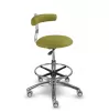 Saddle chair with wheels, backrest and footrest 1240GDent