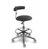 Saddle chair with wheels, backrest and footrest 1240GDent
