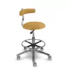 Saddle chair with wheels, backrest and footrest 1240GDent