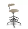 Saddle chair with wheels, backrest and footrest 1240GDent