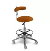 Saddle chair with wheels, backrest and footrest 1240GDent