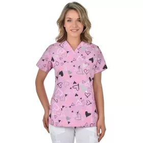 Scrub top BAMBINA, Pink Hearts