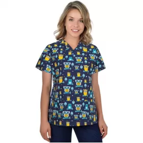 Scrub top BAMBINA, Navy Owls