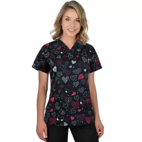 Scrub top BAMBINA, Black Hearts